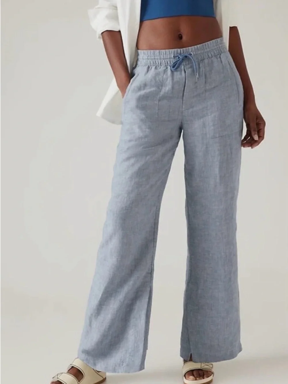 Athleta Women's Retreat Linen High Rise Wide Leg Pants